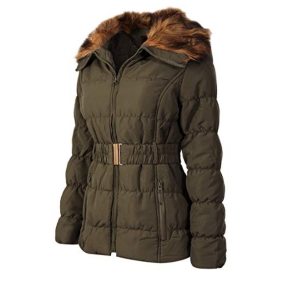 Womens Fur Collar Coat - Picture 4 of 4